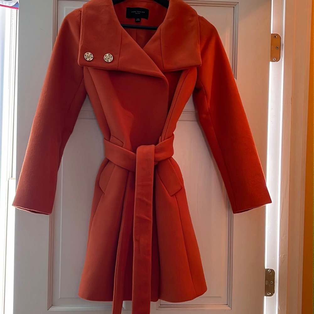 Ann Taylor orange winter coat.
